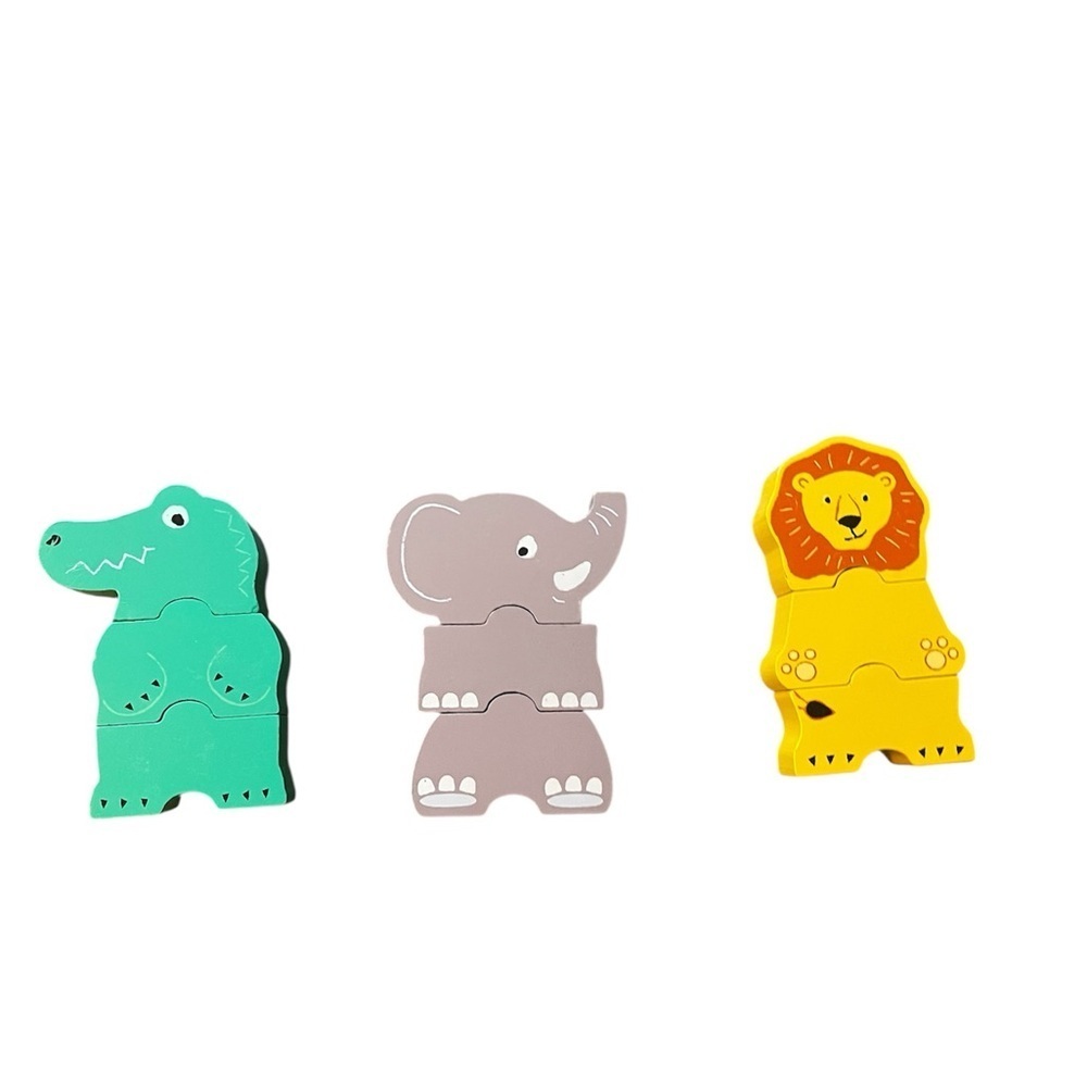Tchibo German Wooden Animal Stacking Puzzle Montessori Natural Wood Toddler Toy